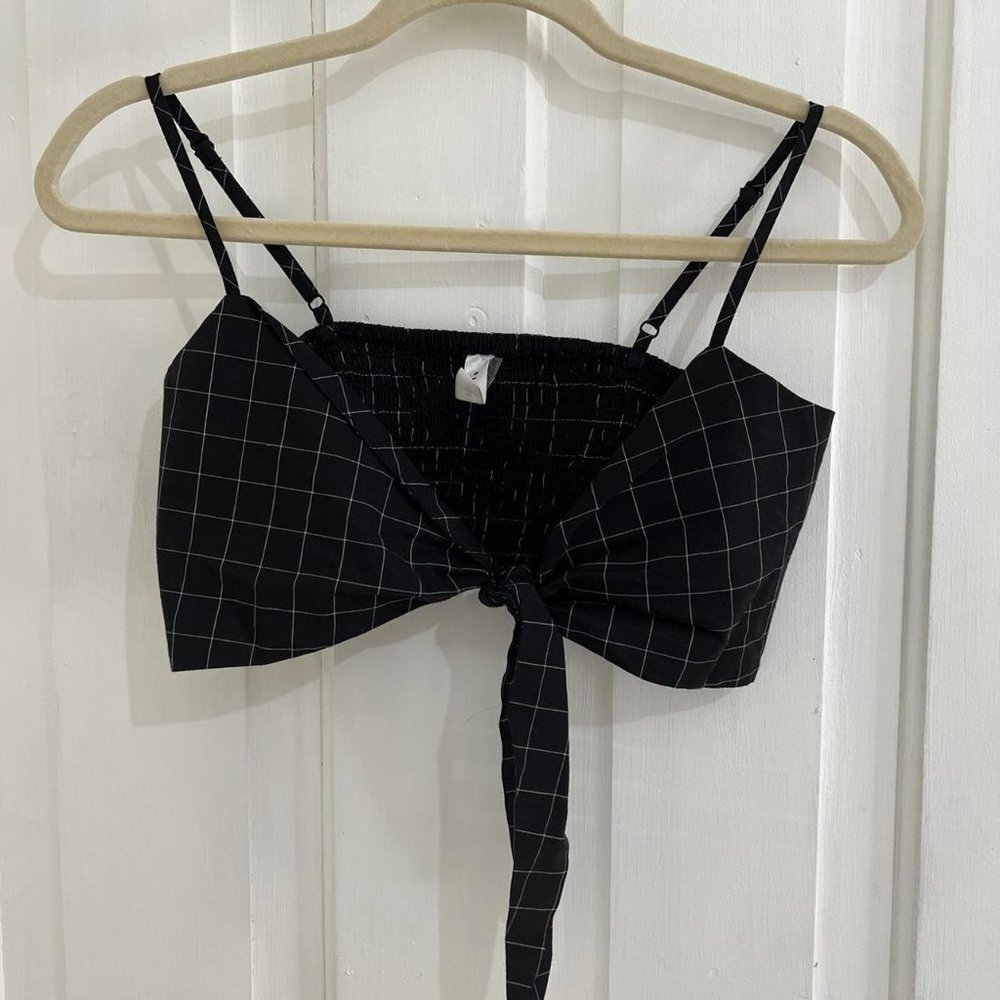 Blue Blush Tie Crop Top